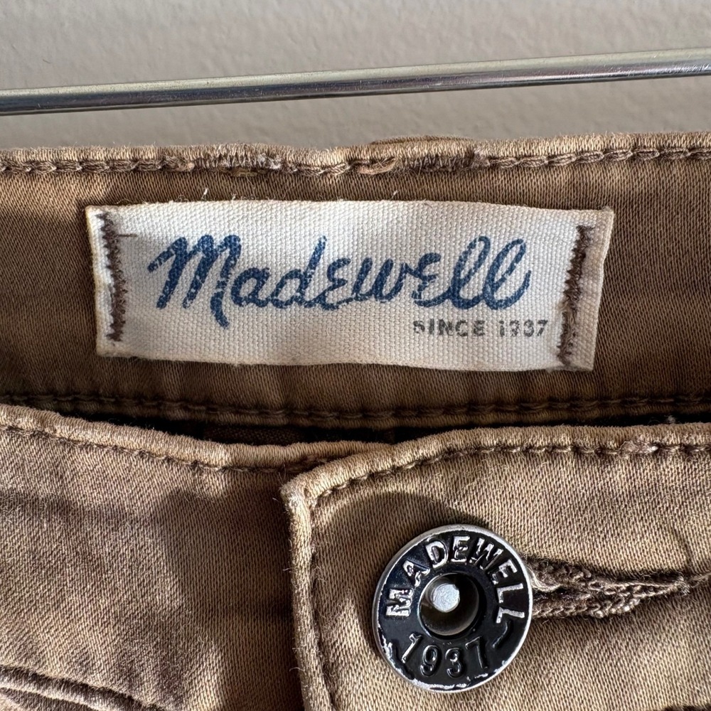 Madewell Skinny Pants Womens Dark Khaki Stretch Cotton Blend Size 27 - Picture 3 of 5